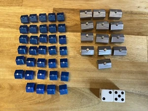 Monopoly Here & Now 13 Hotels 34 Houses Part Replacement Pieces Used Blue Silver - Picture 1 of 3