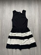 Vintage 90s Love Ady Women's Black White Stripes Sleeveless A-Line Dress Size M