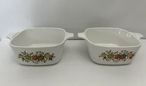 Vintage Corning Ware Spice of Life USA 2er Set Zierliche Auflaufform 2 3/4 Tasse - Bild 1 von 19
