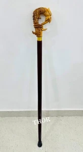 Nautical Handmade Parrot Handle Wooden Walking Stick Cane 36 Inch Christmas Gift - Picture 1 of 5