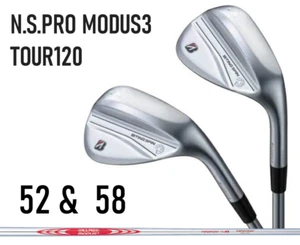 BRIDGESTONE BITING SPIN WEDGE 52 & 58 SET S-FLEX N.S.PRO MODUS3 TOUR 120 STEEL - Picture 1 of 8