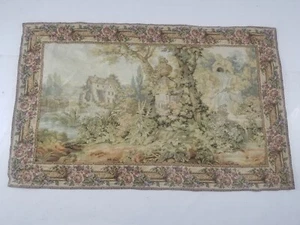 Tapiz colgante de pared vintage francés estilo Aubusson escena verde 150x95 cm - Imagen 1 de 22