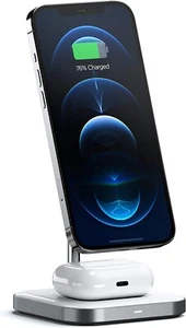 Satechi 2 in 1 Wireless Charging Stand iPhone Airpods - Picture 1 of 7