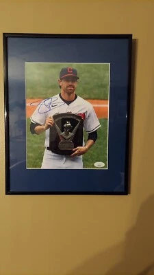 Shane Bieber 8x10 Autographed framed JSA certified Cy young Cleveland Indians   - Image 1 of 2