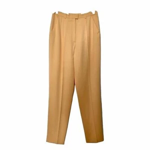 ESCADA YELLOW BEIGE 100% WOOL PEGGED TAPERED DRESS PANTS - M (EU38) - Picture 1 of 6