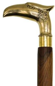 Antique Wooden Walking Sticks 36 inches Approx with Brass Handle wooden stick - Picture 1 of 3
