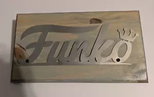 Handmade Funko Pops Decor Wall Art Sign 12.5x7.5x.75 Light Blue Wood & Metal - Picture 1 of 2