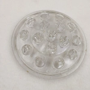 Vintage Glass Flower Frog Clear Japan 16 hole Supportive Lip Edge 5" - Picture 1 of 2