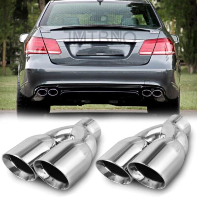 Punta de escape doble de 2,5" a 3,5" para Mercedes Benz AMG W212 E350 E400 C63 C300 C350 Foto 1 de 4
