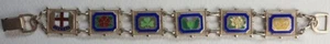 6095 Vintage Silber und Emaille Home Nations Panel Armband Turner & Simpson 1954 - Bild 1 von 11