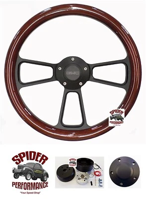 1988-94 Suburban Jimmy GMC truck wood steering wheel BOWTIE 14" CUSTOM BILLET II - Image 1 of 4