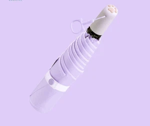 Purple Automatic Close Open Umbrella Very Light Weight Small Easy Compact Paw - Picture 1 of 6