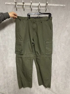 NWOT Boy Scouts Pants Men 42 Green Cargo Convertible Hiking Outdoors Uniform BSA - Picture 1 of 11