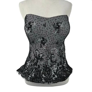 Torrid Women Strapless Lace Corset Top Padded Black Whimsigoth Grunge Size Large - Picture 1 of 8