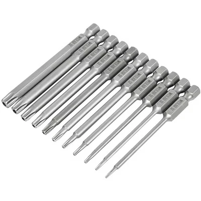 Torx Screwdriver Bits Security Tamper Proof Magnetic Head 1/4" Hex Shank T6-T40 - Image 1 of 4