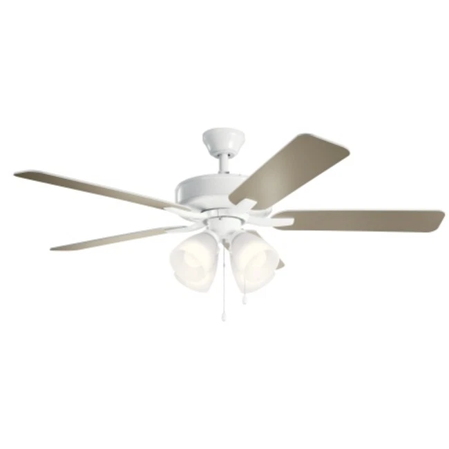 Kichler 330016 White 52" 5 Blade Indoor Ceiling Fan - Light Kit Included - Image 1 of 1
