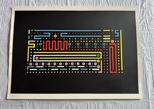 Yves Laloy - Signierter Siebdruck. Geometrischer surrealistischer Druck - vom Künstler signiert - Bild 1 von 3