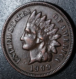 CENTAVO CABEZA INDIA 1909 - Con LIBERTAD y Casi 4 DIAMANTES - AU UNC - Imagen 1 de 2