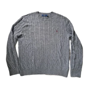 Polo Ralph Lauren Men’s Grey Knitted Jumper Size XL - Picture 1 of 8