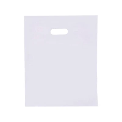 Bolsas de mercancía blancas de media baja densidad - 12” de ancho x 15” de alto - Estuche de 1000” Foto 1 de 2