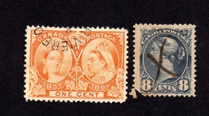 Canada 1893-97 group of stamps SG#118+122 used CV=23.1$ lot 2 - Picture 1 of 2