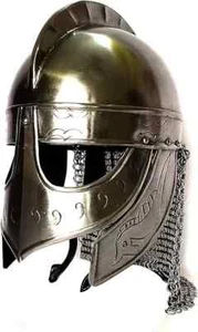 Casco de armadura de lobo vikingo artesanal acabado plateado | Cascos medievales caballero de metal - Imagen 1 de 6