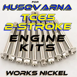 Works Nickel ENGINE Bolt Kit for Husqvarna TC65 | Nickel Plated w/Titanium look - Picture 1 of 12