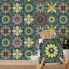 24pcs Moroccan Tile Stickers 15x15cm Bathroom Green Tile Stickers For Kitchen