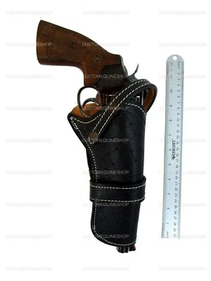 PISTOL HOLSTER GUN COVER REVOLVER HOLDER TOOLED LEATHER UNI FIT COLT TAURUS S&W - Image 1 of 4