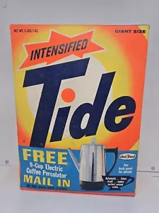 Tide Detergent Giant Size Unopened Box w/Free Coffee Maker Offer 60's Vintage - Picture 1 of 6