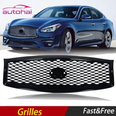Front Grill for 2015-2019 INFINITI Q70L/Q70 With Camera Option Gloss Black Foto 1 de 4