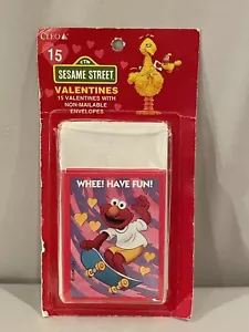 NEW Sealed Vintage 1994 Cleo 15 Valentines Cards Sesame Street Elmo Skateboard - Picture 1 of 4