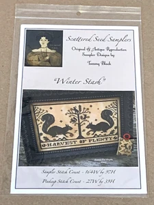 Scattered Seed Samplers "Winter Stash" Squirrels & Nuts Cross Stitch Patterns - Picture 1 of 2