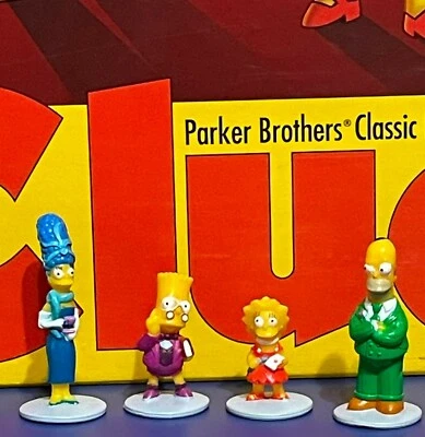 The Simpsons Clue Bart Lisa Homer Marge Figures Tokens Clean Great Shape! - Image 1 of 4