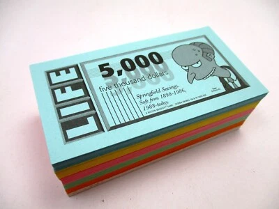 The Simpsons Game of Life 2004 Replacement Pieces Parts MONEY / NOTES Bills - Image 1 of 4