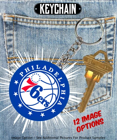 Philadelphia 76ers - Keychain - Choose From 12 Designs Cover