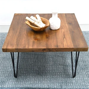 Rustic Square Old Pine Wooden Coffee Table for Living Room Patio Home Office - Picture 1 of 24