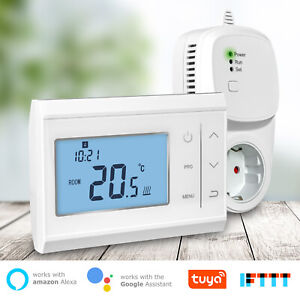 Funk Raumthermostat WiFi Smart Funksteckdose Temperaturregler Thermostat-Set App