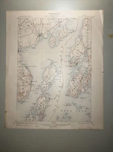 Mapa topográfico 1909 USGS Castine Quadrangle Maine Penobscot Bay Isle Sboro - Imagen 1 de 11