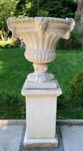 Maceta barroca Casa Padrino con columna blanca Ø 73 x H. 141 cm - Magnífica - Imagen 1 de 4