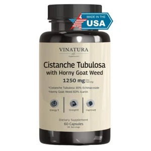 Cistanche Supplement with Horny Goat Weed - 60 Capsules for Energy & Focus - Picture 1 of 6