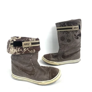 Nike Glencoe Fold Over Boots Womens Size US 6.5 EU 37.5 Brown Floral Pull On - Picture 1 of 10