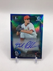 2016 Bowman Chrome Daniel Poncedeleon 77/150 Auto Blue Refractor Card - Picture 1 of 2