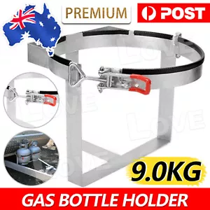 9kg Gas Bottle Holder Adjustable Galvanized For Trailer Caravan Camper RV - Picture 1 of 8