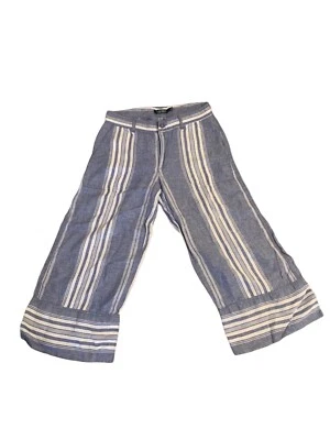 Ralph Lauren Pantalones de Lino Capri Pantalones Cortos Talla 4 Azul Foto 1 de 4