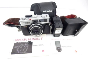 2A Minolta Hi-Matic F 35mm Camera w/ Flash Instructions Strap Vintage - Picture 1 of 9