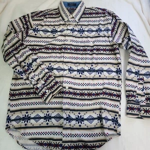 Chaps Ralph Lauren Men’s M Flannel Shirt Aztec Winter Western Button Up Casual - Picture 1 of 7