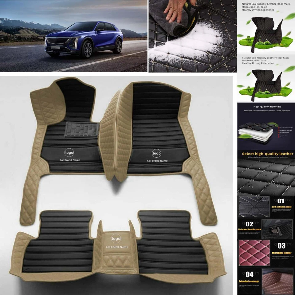 For Cadillac Escalade SRX Car Floor Mats Anti-Slip PU Leather Luxury Custom Pads Foto 1 de 1