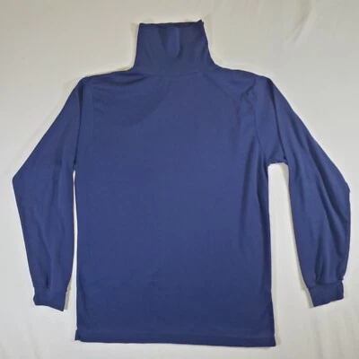 Oakton Ltd Blue Turtleneck Polycotton VTG 80s - L Long Sleeve TShirt Shirt Top - Image 1 of 4