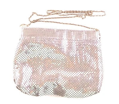 Cartera vintage de malla plateada de metal art deco bolso de noche correa de cadena bolso de cóctel Foto 1 de 4
